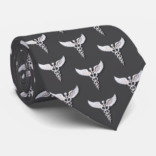 Cravate Nettoyer blanc détaillé Caduceus Médicale Anthraci