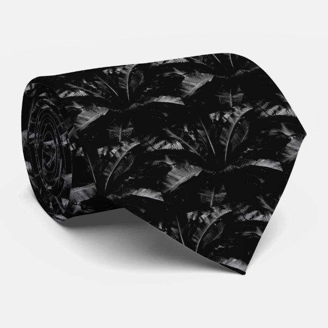 Cravate Nid d'oiseau Nest Fern Necktie - Noir (Roulé)