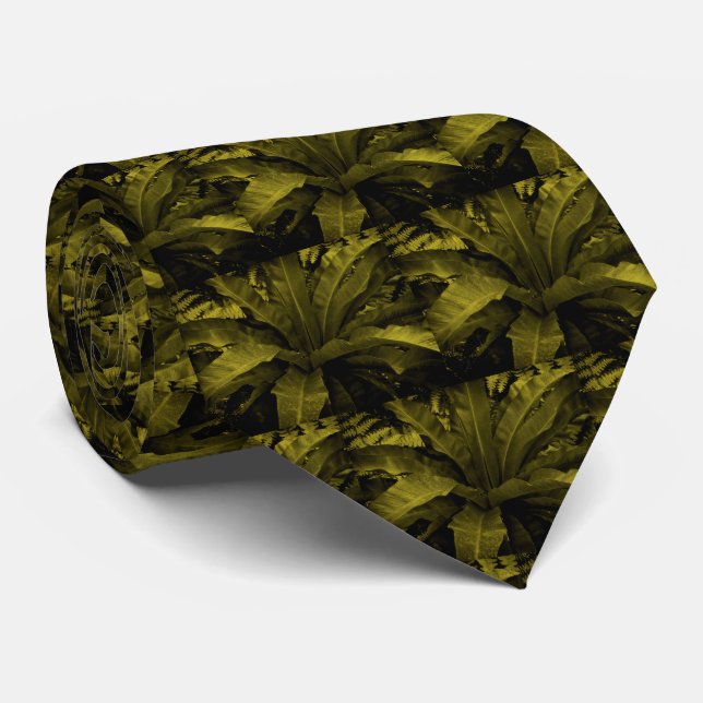 Cravate Nid d'oiseau Nest Fern Necktie - Olive Green (Roulé)