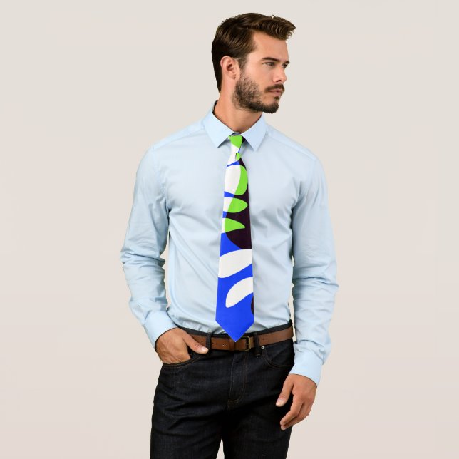 Cravate Nid d'oiseau - Royal Blue White (En situation)