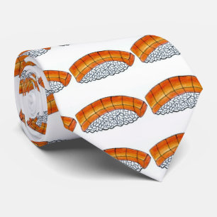 Cravate Nigiri Orange Saumon Sushi Rice Japonais