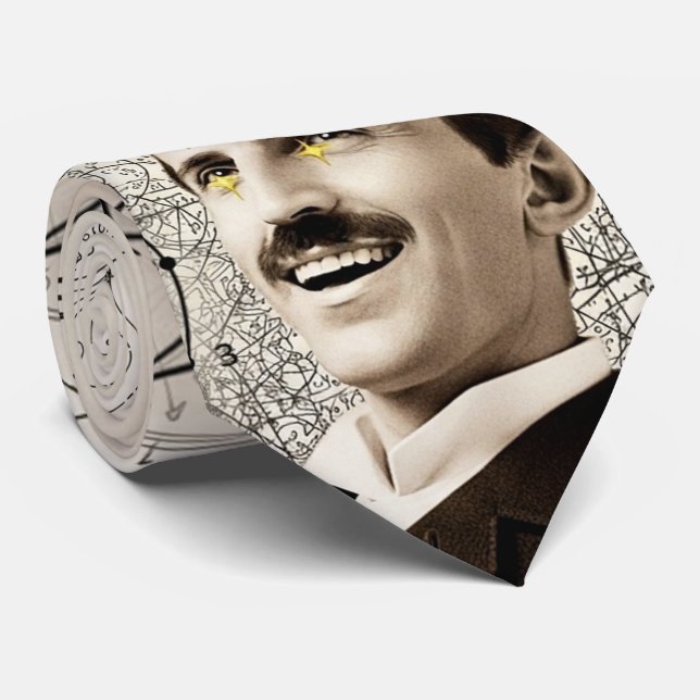 Cravate Nikola Tesla - 369 Clé pour l'Univers (Roulé)