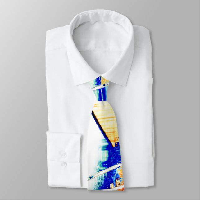 Cravate No d'encre glissante, image avec orange, couleur b (Attaché)