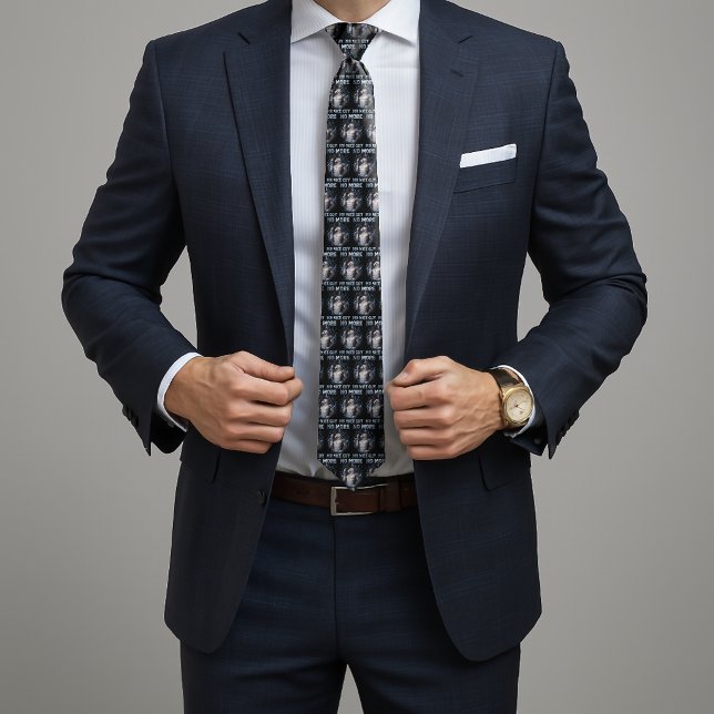 Cravate No More Mr Nice Guy Funny Alpha Wolf Meme Brainrot (Créateur téléchargé)