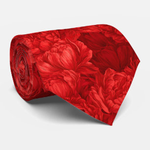 Cravate Noces de pivoines imprimées pour garçon d'honneur 