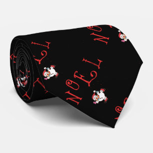 Cravate NOEL avec le bonhomme de neige de patinage