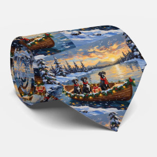 Cravate Noël Bateau de Noël Danois Géant