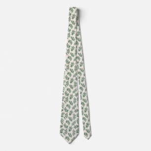 Cravate Noël Branche de Pin Vert