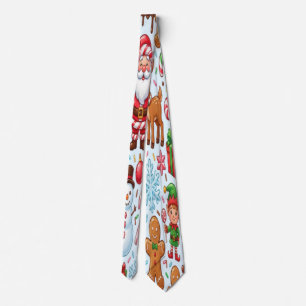 Cravate Noël Candy Cane Rétro Vintage Wonderland Rouge
