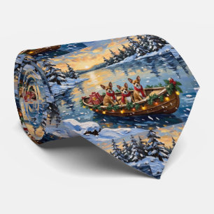 Cravate Noël Chihuahua Bateau Fêtes