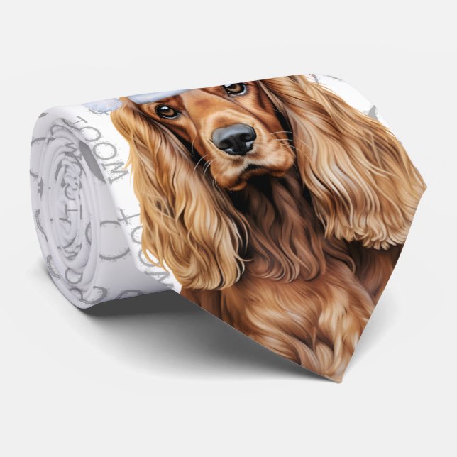 Cravate Noël Cocker Spaniel Amoureux de Chien Vacances (Roulé)
