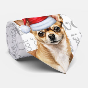 Cravate Noël de la mignonne Chihuahua Vacances Amoureux de