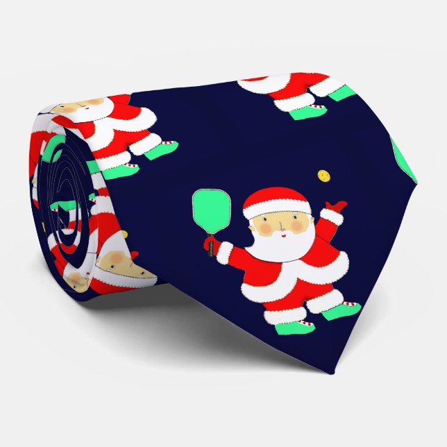 Cravate Noël de pickleball (Roulé)