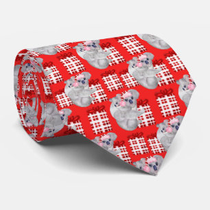 Cravate Noël d'été Koalas Rouge