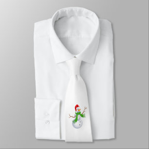 Cravate Noël du mignon Snowman