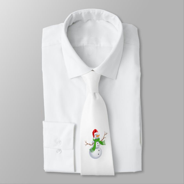 Cravate Noël du mignon Snowman (Attaché)