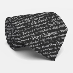 Cravate Noël Elegant Silver Black Fêtes