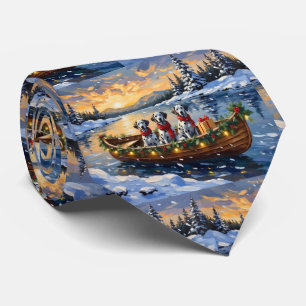 Cravate Noël en bateau dalmate
