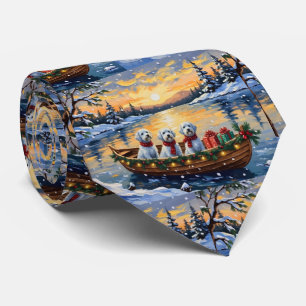 Cravate Noël en bateau maltais
