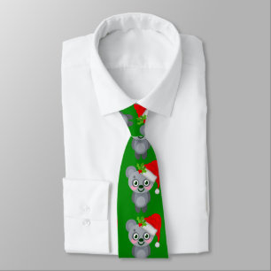 Cravate noël koala santa claus