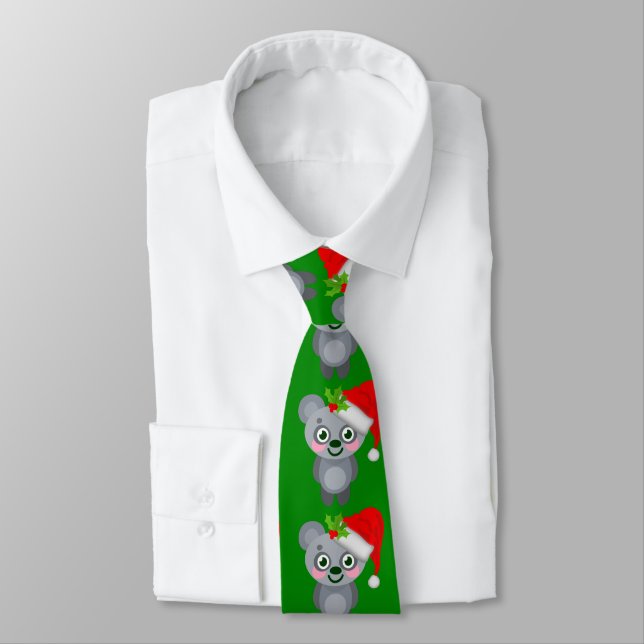 Cravate noël koala santa claus (Attaché)
