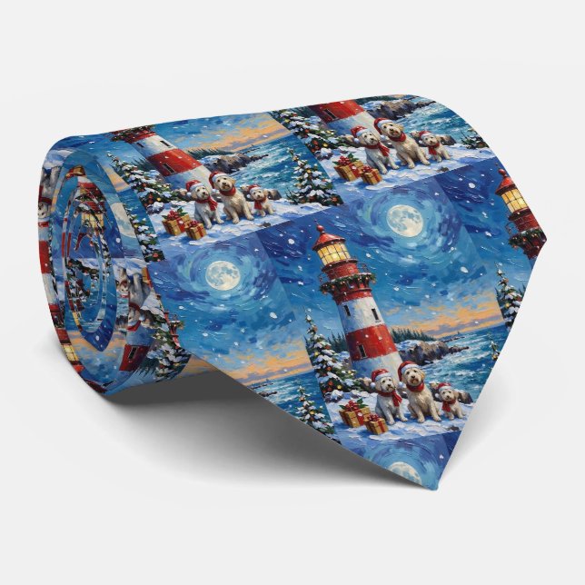 Cravate Noël Maltais au Phare Férié (Roulé)