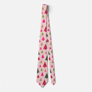 Cravate Noël rose et vert