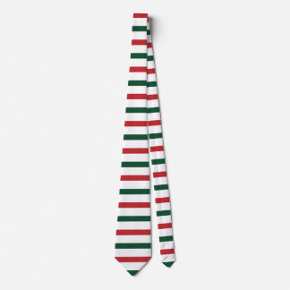 Cravate Noël Rouge & Green Stripes Motif cadeau
