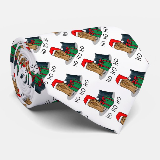 Cravate Noël Santa Hat Yorkshire Terrier Yorkie Cute (Roulé)