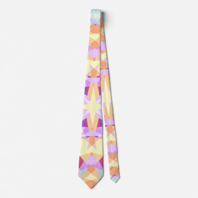 Cravate Noël Star Festive violet jaune doré (Devant)