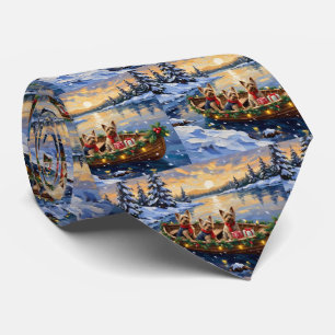 Cravate Noël Yorkshire Terrier Bateau Fêtes