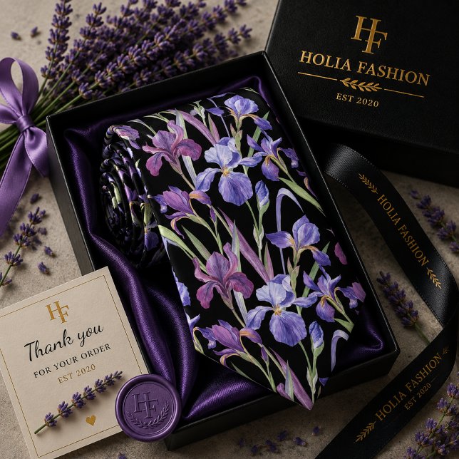 Cravate Nœud de cou lavande violet floral (Créateur téléchargé)
