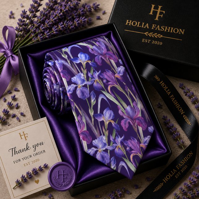 Cravate Nœud de cou lavande violet floral (Créateur téléchargé)