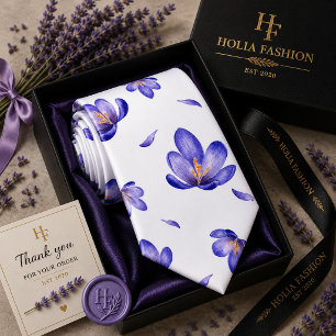 Cravate Nœud de cou lavande violet floral