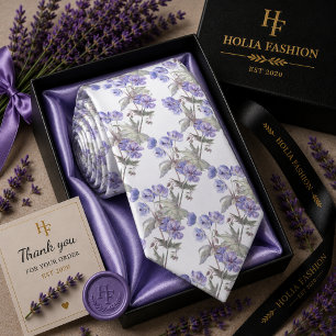 Cravate Nœud de cou lavande violet floral