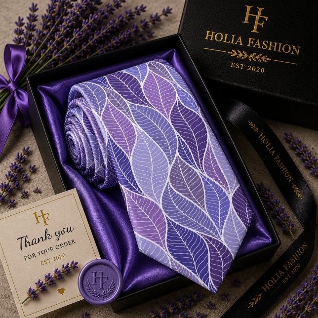 Cravate Nœud de cou lavande violet floral (Créateur téléchargé)