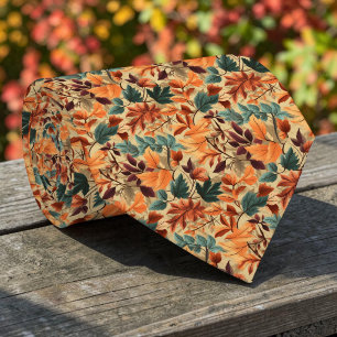 Cravate Nœud papillon aux feuilles d'automne saisonnières