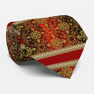 Cravate Nœud papillon en or rouge Damas, Chaîne en or pour