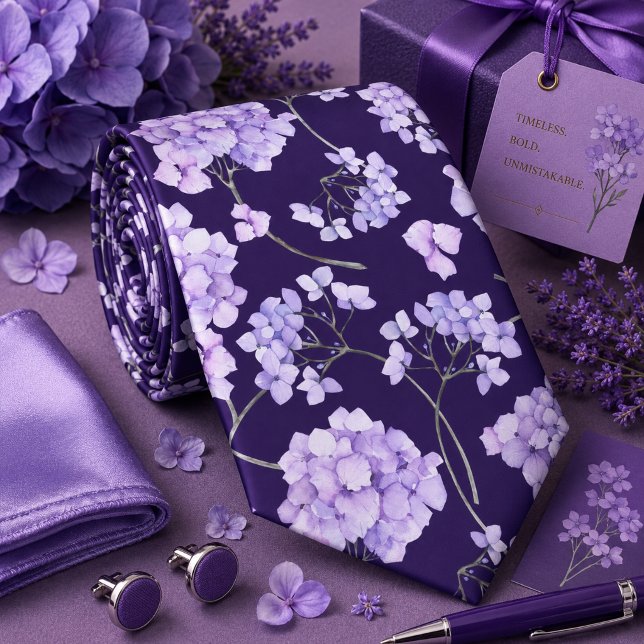 Cravate Nœud papillon lavande violet floral (Créateur téléchargé)