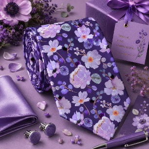 Cravate Nœud papillon lavande violet floral