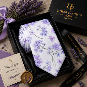 Cravate Nœud papillon lavande violet floral