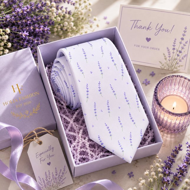 Cravate Nœud papillon lavande violet floral (Créateur téléchargé)