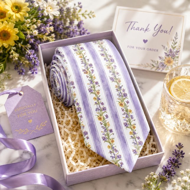 Cravate Nœud papillon lavande violet floral (Créateur téléchargé)