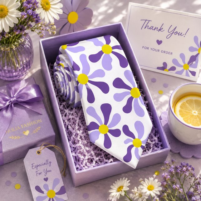 Cravate Nœud papillon lavande violet floral (Créateur téléchargé)