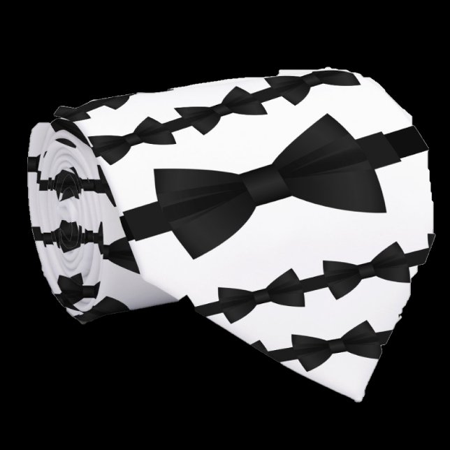 Cravate Nœud papillon noir et blanc unique en forme de nœu (Créateur téléchargé)