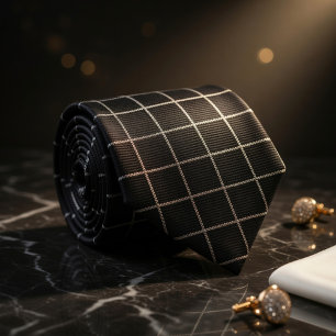 Cravate Noir à carreaux