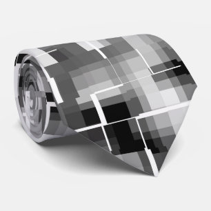 Cravate Noir Abstrait et gris