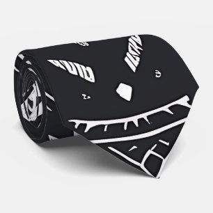 Cravate noir blanc Aztec