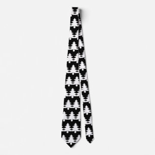 Cravate noir blanc Motif de Noël