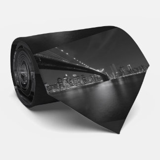 Cravate Noir blanc New York City Skyline